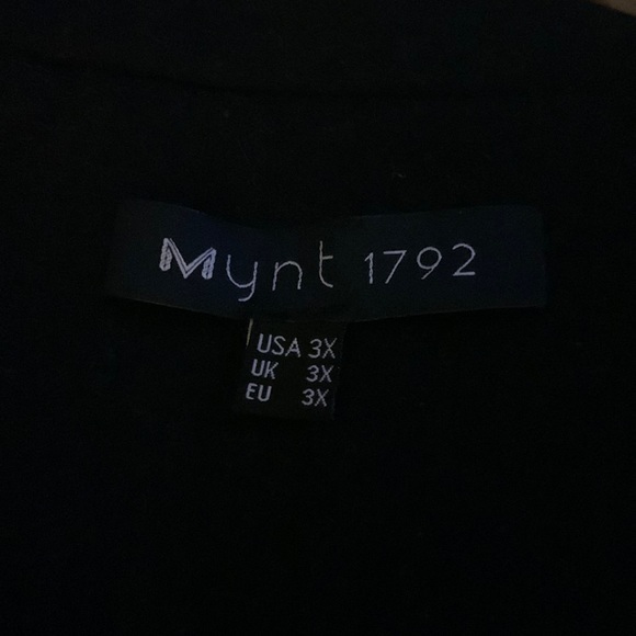 Mynt 1792 Plus Size 3X Womens Cape Vest Black Sleeveless Wool Blend 1 Button - Picture 5 of 6